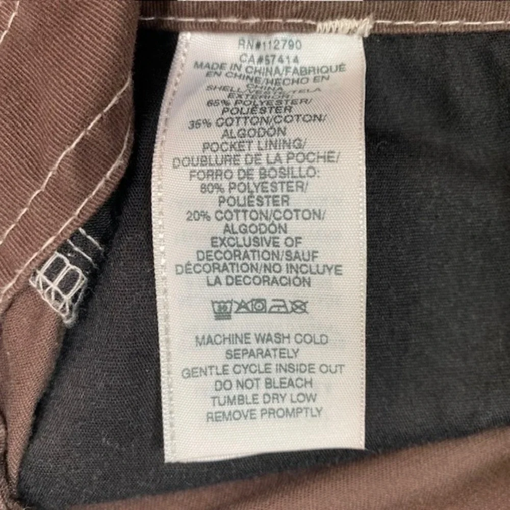 True Religion Mens Brown Contrast Stitch Cargo Pants Straight Leg Size 36 108335